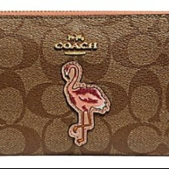 Coach Bags Coach Accordion Zip Wallet Flamingo Applique Nwt Poshmark